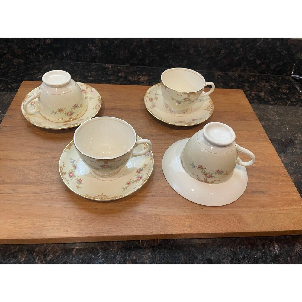 4 Homer Laughlin Eggshell Nautilus coffee cup and saucer